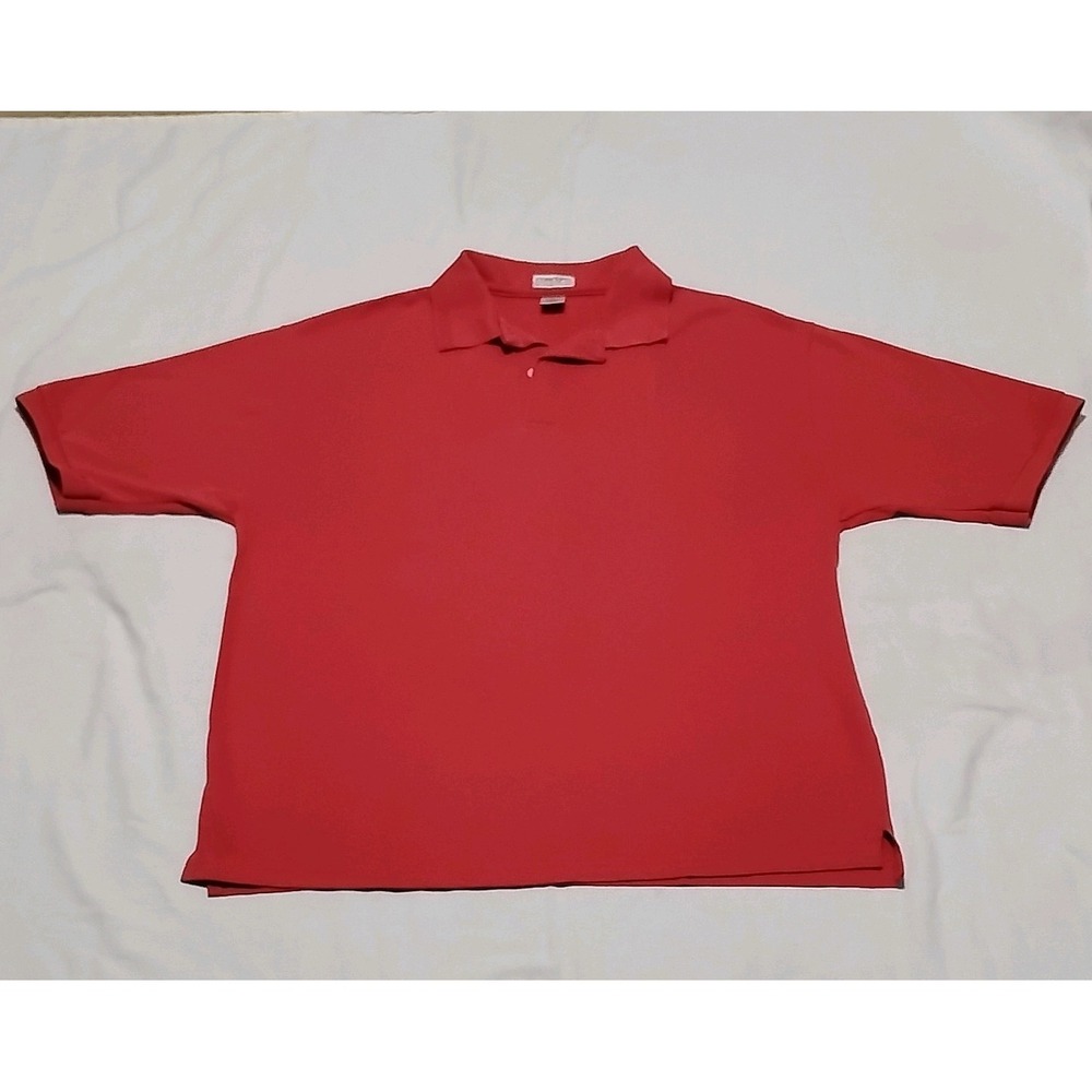 VTG Concepts by Pine Island Men's Polo Shirt Red XL Solid Knit Cotton Easy Care